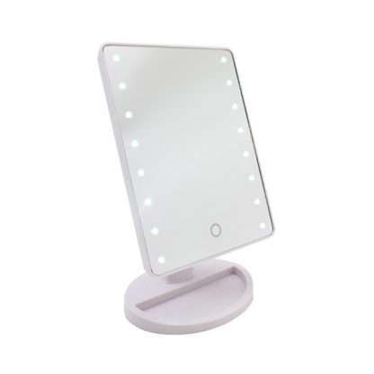 LED Make Up Mirror on Stand White