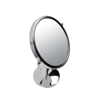 Silver Mirror Round on Stand 7x Magnifying
