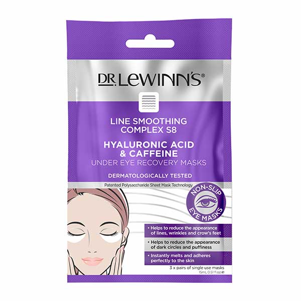 Dr. Lewinn's Line Smoothing Complex S8 Hyaluronic Acid & Caffeine Under Eye Recovery Masks